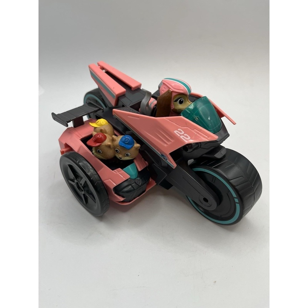 Paw Patrol Movie Liberty Deluxe Pink Motorcycle Scooter Sidecar Vehicle + Figure
